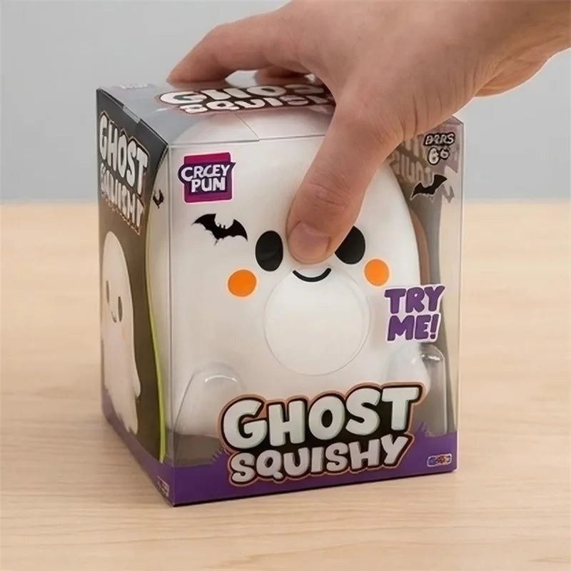 6pcs Full Case Crazy Fun 13cm Ghost Squishy Toy, Fast Rebound Cute Halloween Stress Relief Decompression Fidget for Adults Gift