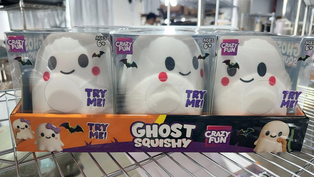 6pcs Full Case Crazy Fun 13cm Ghost Squishy Toy, Fast Rebound Cute Halloween Stress Relief Decompression Fidget for Adults Gift