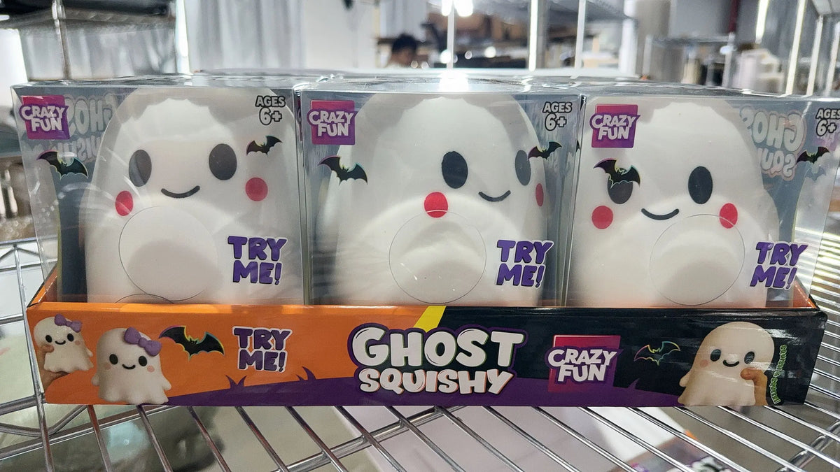 6pcs Full Case Crazy Fun 13cm Ghost Squishy Toy, Fast Rebound Cute Halloween Stress Relief Decompression Fidget for Adults Gift