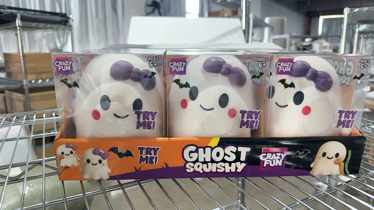 6pcs Full Case Crazy Fun 13cm Ghost Squishy Toy, Fast Rebound Cute Halloween Stress Relief Decompression Fidget for Adults Gift